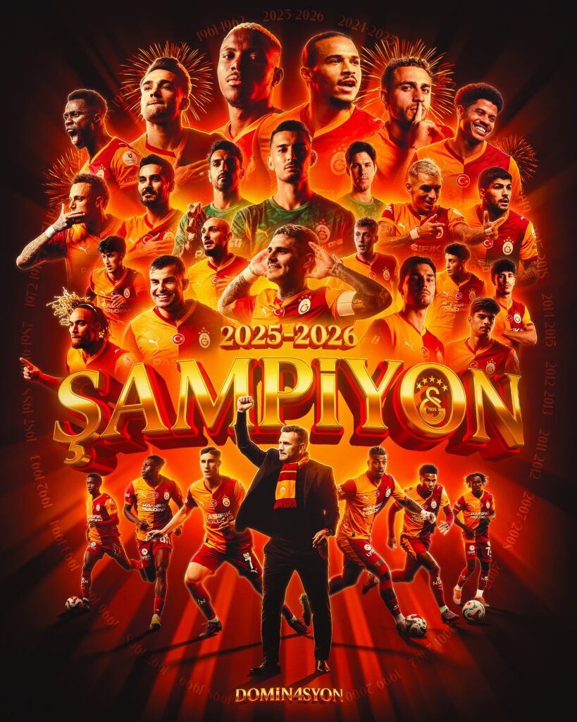 Süper Lig’de üst üste dördüncü kez şampiyon Galatasaray!